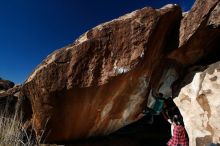 Bouldering in Hueco Tanks on 12/09/2018 with Blue Lizard Climbing and Yoga

Filename: SRM_20181209_1319520.jpg
Aperture: f/5.6
Shutter Speed: 1/250
Body: Canon EOS-1D Mark II
Lens: Canon EF 16-35mm f/2.8 L