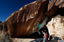 Bouldering in Hueco Tanks on 12/09/2018 with Blue Lizard Climbing and Yoga

Filename: SRM_20181209_1319570.jpg
Aperture: f/5.6
Shutter Speed: 1/250
Body: Canon EOS-1D Mark II
Lens: Canon EF 16-35mm f/2.8 L