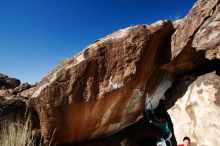 Bouldering in Hueco Tanks on 12/09/2018 with Blue Lizard Climbing and Yoga

Filename: SRM_20181209_1340420.jpg
Aperture: f/5.6
Shutter Speed: 1/250
Body: Canon EOS-1D Mark II
Lens: Canon EF 16-35mm f/2.8 L