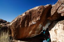 Bouldering in Hueco Tanks on 12/09/2018 with Blue Lizard Climbing and Yoga

Filename: SRM_20181209_1346440.jpg
Aperture: f/5.6
Shutter Speed: 1/250
Body: Canon EOS-1D Mark II
Lens: Canon EF 16-35mm f/2.8 L