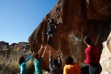 Bouldering in Hueco Tanks on 12/09/2018 with Blue Lizard Climbing and Yoga

Filename: SRM_20181209_1349370.jpg
Aperture: f/5.6
Shutter Speed: 1/250
Body: Canon EOS-1D Mark II
Lens: Canon EF 16-35mm f/2.8 L