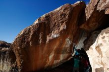Bouldering in Hueco Tanks on 12/09/2018 with Blue Lizard Climbing and Yoga

Filename: SRM_20181209_1350490.jpg
Aperture: f/5.6
Shutter Speed: 1/250
Body: Canon EOS-1D Mark II
Lens: Canon EF 16-35mm f/2.8 L