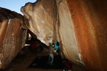 Bouldering in Hueco Tanks on 12/09/2018 with Blue Lizard Climbing and Yoga

Filename: SRM_20181209_1505360.jpg
Aperture: f/5.6
Shutter Speed: 1/250
Body: Canon EOS-1D Mark II
Lens: Canon EF 16-35mm f/2.8 L
