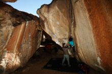 Bouldering in Hueco Tanks on 12/09/2018 with Blue Lizard Climbing and Yoga

Filename: SRM_20181209_1505470.jpg
Aperture: f/5.6
Shutter Speed: 1/250
Body: Canon EOS-1D Mark II
Lens: Canon EF 16-35mm f/2.8 L