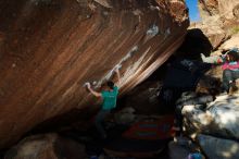 Bouldering in Hueco Tanks on 12/09/2018 with Blue Lizard Climbing and Yoga

Filename: SRM_20181209_1705340.jpg
Aperture: f/5.6
Shutter Speed: 1/250
Body: Canon EOS-1D Mark II
Lens: Canon EF 16-35mm f/2.8 L