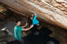 Bouldering in Hueco Tanks on 12/09/2018 with Blue Lizard Climbing and Yoga

Filename: SRM_20181209_1712110.jpg
Aperture: f/5.6
Shutter Speed: 1/250
Body: Canon EOS-1D Mark II
Lens: Canon EF 16-35mm f/2.8 L