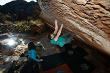 Bouldering in Hueco Tanks on 12/09/2018 with Blue Lizard Climbing and Yoga

Filename: SRM_20181209_1713500.jpg
Aperture: f/5.6
Shutter Speed: 1/250
Body: Canon EOS-1D Mark II
Lens: Canon EF 16-35mm f/2.8 L