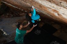 Bouldering in Hueco Tanks on 12/09/2018 with Blue Lizard Climbing and Yoga

Filename: SRM_20181209_1716020.jpg
Aperture: f/5.6
Shutter Speed: 1/250
Body: Canon EOS-1D Mark II
Lens: Canon EF 16-35mm f/2.8 L