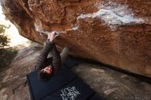 Bouldering in Hueco Tanks on 12/14/2018 with Blue Lizard Climbing and Yoga

Filename: SRM_20181214_1546340.jpg
Aperture: f/5.0
Shutter Speed: 1/250
Body: Canon EOS-1D Mark II
Lens: Canon EF 16-35mm f/2.8 L