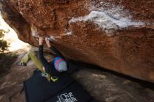 Bouldering in Hueco Tanks on 12/14/2018 with Blue Lizard Climbing and Yoga

Filename: SRM_20181214_1554020.jpg
Aperture: f/5.6
Shutter Speed: 1/250
Body: Canon EOS-1D Mark II
Lens: Canon EF 16-35mm f/2.8 L