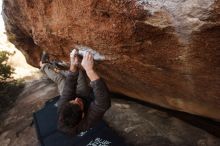 Bouldering in Hueco Tanks on 12/14/2018 with Blue Lizard Climbing and Yoga

Filename: SRM_20181214_1601070.jpg
Aperture: f/5.6
Shutter Speed: 1/250
Body: Canon EOS-1D Mark II
Lens: Canon EF 16-35mm f/2.8 L