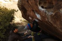 Bouldering in Hueco Tanks on 12/14/2018 with Blue Lizard Climbing and Yoga

Filename: SRM_20181214_1607440.jpg
Aperture: f/4.5
Shutter Speed: 1/250
Body: Canon EOS-1D Mark II
Lens: Canon EF 50mm f/1.8 II