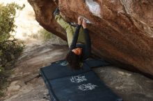 Bouldering in Hueco Tanks on 12/14/2018 with Blue Lizard Climbing and Yoga

Filename: SRM_20181214_1613420.jpg
Aperture: f/3.2
Shutter Speed: 1/250
Body: Canon EOS-1D Mark II
Lens: Canon EF 50mm f/1.8 II