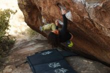 Bouldering in Hueco Tanks on 12/14/2018 with Blue Lizard Climbing and Yoga

Filename: SRM_20181214_1613440.jpg
Aperture: f/3.2
Shutter Speed: 1/250
Body: Canon EOS-1D Mark II
Lens: Canon EF 50mm f/1.8 II