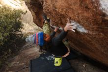 Bouldering in Hueco Tanks on 12/14/2018 with Blue Lizard Climbing and Yoga

Filename: SRM_20181214_1659030.jpg
Aperture: f/5.0
Shutter Speed: 1/250
Body: Canon EOS-1D Mark II
Lens: Canon EF 16-35mm f/2.8 L