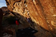 Bouldering in Hueco Tanks on 12/14/2018 with Blue Lizard Climbing and Yoga

Filename: SRM_20181214_1733300.jpg
Aperture: f/4.5
Shutter Speed: 1/250
Body: Canon EOS-1D Mark II
Lens: Canon EF 16-35mm f/2.8 L