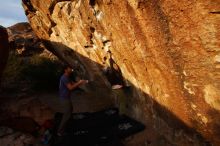 Bouldering in Hueco Tanks on 12/14/2018 with Blue Lizard Climbing and Yoga

Filename: SRM_20181214_1736340.jpg
Aperture: f/5.6
Shutter Speed: 1/250
Body: Canon EOS-1D Mark II
Lens: Canon EF 16-35mm f/2.8 L