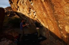 Bouldering in Hueco Tanks on 12/14/2018 with Blue Lizard Climbing and Yoga

Filename: SRM_20181214_1736341.jpg
Aperture: f/5.6
Shutter Speed: 1/250
Body: Canon EOS-1D Mark II
Lens: Canon EF 16-35mm f/2.8 L