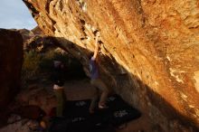 Bouldering in Hueco Tanks on 12/14/2018 with Blue Lizard Climbing and Yoga

Filename: SRM_20181214_1738590.jpg
Aperture: f/5.0
Shutter Speed: 1/250
Body: Canon EOS-1D Mark II
Lens: Canon EF 16-35mm f/2.8 L