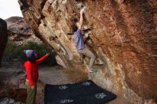 Bouldering in Hueco Tanks on 12/14/2018 with Blue Lizard Climbing and Yoga

Filename: SRM_20181214_1758050.jpg
Aperture: f/3.2
Shutter Speed: 1/250
Body: Canon EOS-1D Mark II
Lens: Canon EF 16-35mm f/2.8 L