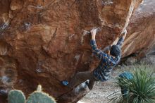 Bouldering in Hueco Tanks on 12/21/2018 with Blue Lizard Climbing and Yoga

Filename: SRM_20181221_1203310.jpg
Aperture: f/4.0
Shutter Speed: 1/320
Body: Canon EOS-1D Mark II
Lens: Canon EF 50mm f/1.8 II