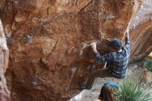 Bouldering in Hueco Tanks on 12/21/2018 with Blue Lizard Climbing and Yoga

Filename: SRM_20181221_1203390.jpg
Aperture: f/4.0
Shutter Speed: 1/320
Body: Canon EOS-1D Mark II
Lens: Canon EF 50mm f/1.8 II