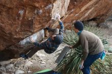 Bouldering in Hueco Tanks on 12/21/2018 with Blue Lizard Climbing and Yoga

Filename: SRM_20181221_1212400.jpg
Aperture: f/4.0
Shutter Speed: 1/320
Body: Canon EOS-1D Mark II
Lens: Canon EF 50mm f/1.8 II