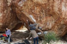 Bouldering in Hueco Tanks on 12/21/2018 with Blue Lizard Climbing and Yoga

Filename: SRM_20181221_1216270.jpg
Aperture: f/5.0
Shutter Speed: 1/320
Body: Canon EOS-1D Mark II
Lens: Canon EF 50mm f/1.8 II