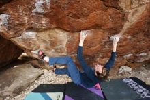 Bouldering in Hueco Tanks on 12/21/2018 with Blue Lizard Climbing and Yoga

Filename: SRM_20181221_1234500.jpg
Aperture: f/5.6
Shutter Speed: 1/250
Body: Canon EOS-1D Mark II
Lens: Canon EF 16-35mm f/2.8 L