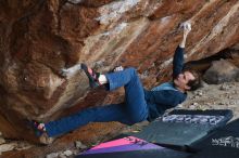 Bouldering in Hueco Tanks on 12/21/2018 with Blue Lizard Climbing and Yoga

Filename: SRM_20181221_1247260.jpg
Aperture: f/5.6
Shutter Speed: 1/250
Body: Canon EOS-1D Mark II
Lens: Canon EF 50mm f/1.8 II