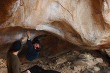 Bouldering in Hueco Tanks on 12/21/2018 with Blue Lizard Climbing and Yoga

Filename: SRM_20181221_1305250.jpg
Aperture: f/2.8
Shutter Speed: 1/250
Body: Canon EOS-1D Mark II
Lens: Canon EF 50mm f/1.8 II