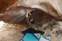 Bouldering in Hueco Tanks on 12/21/2018 with Blue Lizard Climbing and Yoga

Filename: SRM_20181221_1310350.jpg
Aperture: f/2.5
Shutter Speed: 1/250
Body: Canon EOS-1D Mark II
Lens: Canon EF 50mm f/1.8 II