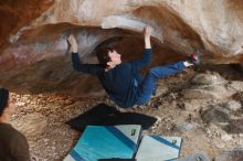 Bouldering in Hueco Tanks on 12/21/2018 with Blue Lizard Climbing and Yoga

Filename: SRM_20181221_1313500.jpg
Aperture: f/2.5
Shutter Speed: 1/250
Body: Canon EOS-1D Mark II
Lens: Canon EF 50mm f/1.8 II