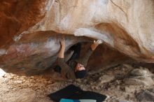 Bouldering in Hueco Tanks on 12/21/2018 with Blue Lizard Climbing and Yoga

Filename: SRM_20181221_1316380.jpg
Aperture: f/2.8
Shutter Speed: 1/250
Body: Canon EOS-1D Mark II
Lens: Canon EF 50mm f/1.8 II