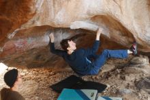 Bouldering in Hueco Tanks on 12/21/2018 with Blue Lizard Climbing and Yoga

Filename: SRM_20181221_1318010.jpg
Aperture: f/2.5
Shutter Speed: 1/250
Body: Canon EOS-1D Mark II
Lens: Canon EF 50mm f/1.8 II