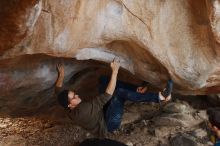 Bouldering in Hueco Tanks on 12/21/2018 with Blue Lizard Climbing and Yoga

Filename: SRM_20181221_1318460.jpg
Aperture: f/3.2
Shutter Speed: 1/250
Body: Canon EOS-1D Mark II
Lens: Canon EF 50mm f/1.8 II
