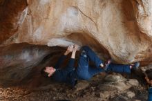 Bouldering in Hueco Tanks on 12/21/2018 with Blue Lizard Climbing and Yoga

Filename: SRM_20181221_1320490.jpg
Aperture: f/3.2
Shutter Speed: 1/250
Body: Canon EOS-1D Mark II
Lens: Canon EF 50mm f/1.8 II