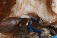 Bouldering in Hueco Tanks on 12/21/2018 with Blue Lizard Climbing and Yoga

Filename: SRM_20181221_1323580.jpg
Aperture: f/3.2
Shutter Speed: 1/250
Body: Canon EOS-1D Mark II
Lens: Canon EF 50mm f/1.8 II