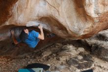 Bouldering in Hueco Tanks on 12/21/2018 with Blue Lizard Climbing and Yoga

Filename: SRM_20181221_1332080.jpg
Aperture: f/3.2
Shutter Speed: 1/250
Body: Canon EOS-1D Mark II
Lens: Canon EF 50mm f/1.8 II