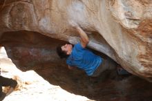 Bouldering in Hueco Tanks on 12/21/2018 with Blue Lizard Climbing and Yoga

Filename: SRM_20181221_1346040.jpg
Aperture: f/4.0
Shutter Speed: 1/250
Body: Canon EOS-1D Mark II
Lens: Canon EF 50mm f/1.8 II