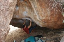 Bouldering in Hueco Tanks on 12/21/2018 with Blue Lizard Climbing and Yoga

Filename: SRM_20181221_1346350.jpg
Aperture: f/4.5
Shutter Speed: 1/250
Body: Canon EOS-1D Mark II
Lens: Canon EF 50mm f/1.8 II