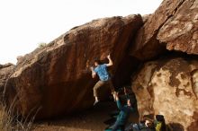 Bouldering in Hueco Tanks on 12/21/2018 with Blue Lizard Climbing and Yoga

Filename: SRM_20181221_1500481.jpg
Aperture: f/8.0
Shutter Speed: 1/250
Body: Canon EOS-1D Mark II
Lens: Canon EF 16-35mm f/2.8 L