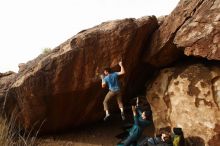 Bouldering in Hueco Tanks on 12/21/2018 with Blue Lizard Climbing and Yoga

Filename: SRM_20181221_1500490.jpg
Aperture: f/8.0
Shutter Speed: 1/250
Body: Canon EOS-1D Mark II
Lens: Canon EF 16-35mm f/2.8 L