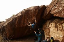 Bouldering in Hueco Tanks on 12/21/2018 with Blue Lizard Climbing and Yoga

Filename: SRM_20181221_1500500.jpg
Aperture: f/8.0
Shutter Speed: 1/250
Body: Canon EOS-1D Mark II
Lens: Canon EF 16-35mm f/2.8 L