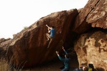 Bouldering in Hueco Tanks on 12/21/2018 with Blue Lizard Climbing and Yoga

Filename: SRM_20181221_1500560.jpg
Aperture: f/8.0
Shutter Speed: 1/250
Body: Canon EOS-1D Mark II
Lens: Canon EF 16-35mm f/2.8 L