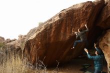 Bouldering in Hueco Tanks on 12/21/2018 with Blue Lizard Climbing and Yoga

Filename: SRM_20181221_1502540.jpg
Aperture: f/8.0
Shutter Speed: 1/250
Body: Canon EOS-1D Mark II
Lens: Canon EF 16-35mm f/2.8 L