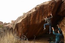 Bouldering in Hueco Tanks on 12/21/2018 with Blue Lizard Climbing and Yoga

Filename: SRM_20181221_1502550.jpg
Aperture: f/8.0
Shutter Speed: 1/250
Body: Canon EOS-1D Mark II
Lens: Canon EF 16-35mm f/2.8 L