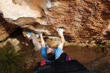 Bouldering in Hueco Tanks on 12/21/2018 with Blue Lizard Climbing and Yoga

Filename: SRM_20181221_1515520.jpg
Aperture: f/5.6
Shutter Speed: 1/320
Body: Canon EOS-1D Mark II
Lens: Canon EF 16-35mm f/2.8 L