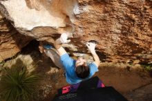 Bouldering in Hueco Tanks on 12/21/2018 with Blue Lizard Climbing and Yoga

Filename: SRM_20181221_1515521.jpg
Aperture: f/5.6
Shutter Speed: 1/320
Body: Canon EOS-1D Mark II
Lens: Canon EF 16-35mm f/2.8 L