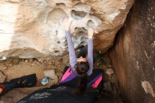 Bouldering in Hueco Tanks on 12/21/2018 with Blue Lizard Climbing and Yoga

Filename: SRM_20181221_1522250.jpg
Aperture: f/5.6
Shutter Speed: 1/320
Body: Canon EOS-1D Mark II
Lens: Canon EF 16-35mm f/2.8 L